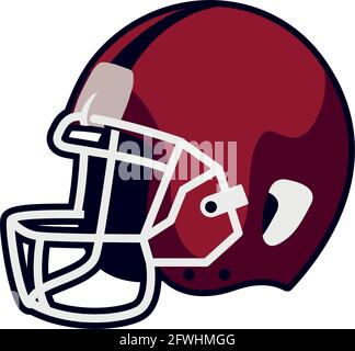 american Football Red Helm Sportausrüstung Stock Vektor