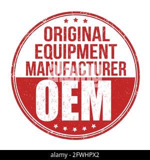 OEM ( Original Equipment Manufacturer ) grunge Gummistempel auf weißem Hintergrund, Vektorgrafik Stock Vektor