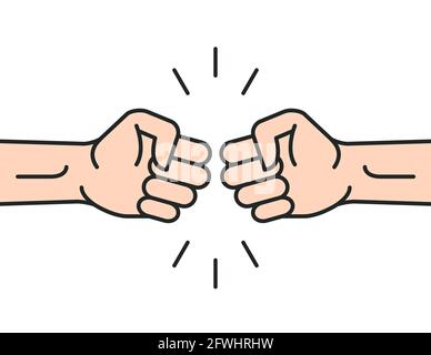 Hand mit Symbol für Fauststoß. Starker Kampf Vektor Freundschaft bro flache Faust Bump Symbol Desing Stock Vektor