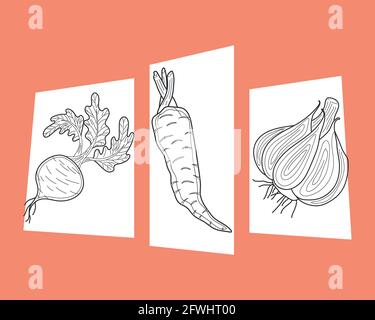 Eine Reihe Set drei Lebensmittel Stock Vektor