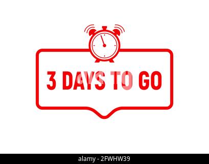 3 Tage vor dem letzten Countdown-Symbol. Drei Tage gehen Angebot Preis Angebot Promo Deal Timer, nur 3 Tage Stock Vektor