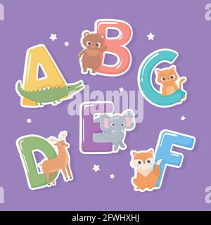 Verschiedene Tierbriefe Stock Vektor