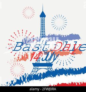 bastille Tag 14. juli Stock Vektor