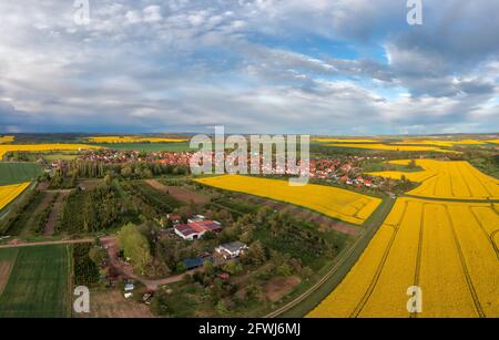 Blick über Weddersleben im Harz.tif Stockfoto