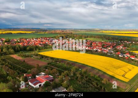 Blick über Weddersleben im Harz.tif Stockfoto