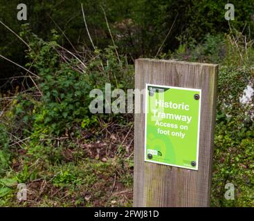 Old Tramway, Forest of Dean Bergbau und Abbau. Bixslade Geologie Spaziergang. Stockfoto