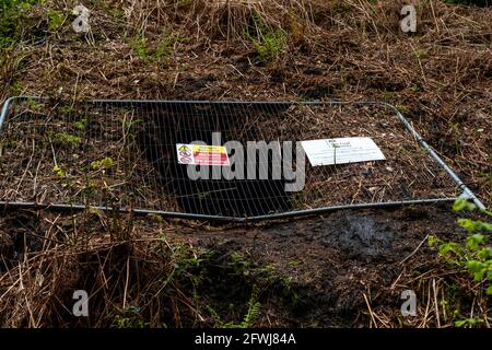 Old Tramway, Forest of Dean Bergbau und Abbau. Bixslade Geologie Spaziergang. Stockfoto