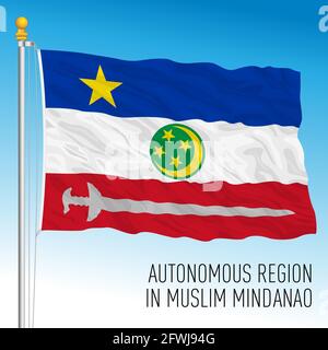 Mindanao Autonome Region Flagge, Philippinen, asiatisches Land, Vektorgrafik Stock Vektor