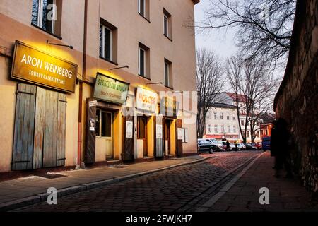 Kazimierz, ehemaliges jüdisches Viertel von Krakau: Berühmtes Restaurant „Es war einmal in Kazimierz“ in Krakau, Polen. Stockfoto