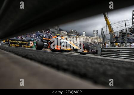 NORRIS Lando (gbr), McLaren MCL35M, Aktion während der Formel-1-Weltmeisterschaft 2021, großer Preis von Monaco vom 20. Bis 23. Mai in Monaco - Foto DPPI / LiveMedia Stockfoto