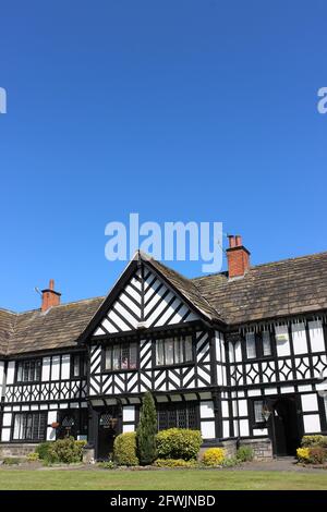 Mock Tudor Architecture in Port Sunlight Model Village, Wirral, Großbritannien Stockfoto