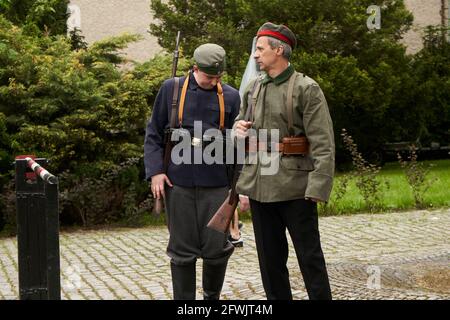 Gliwice, Polen - 15. Mai 2021 - Rekonstruktion der Kämpfe während des Schlesischen Aufstands Stockfoto