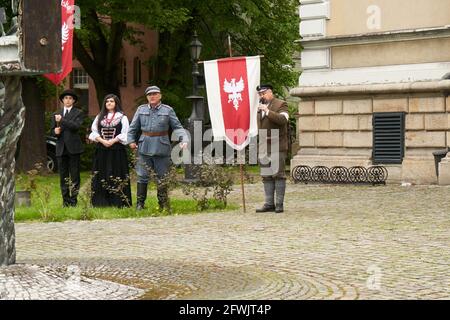 Gliwice, Polen - 15. Mai 2021 - Rekonstruktion der Kämpfe während des Schlesischen Aufstands Stockfoto