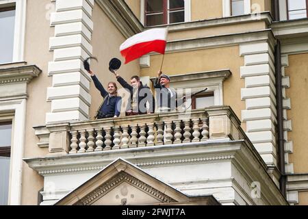 Gliwice, Polen - 15. Mai 2021 - Rekonstruktion der Kämpfe während des Schlesischen Aufstands Stockfoto