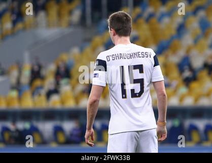 KIEW, UKRAINE - 28. MÄRZ 2021: Daniel O'Shaughnessy aus Finnland ist während des FIFA World Cup 2022 Qualifying-Spiels gegen die Ukraine im NSK Olimpiyskiy-Stadion in Kiew im Einsatz Stockfoto