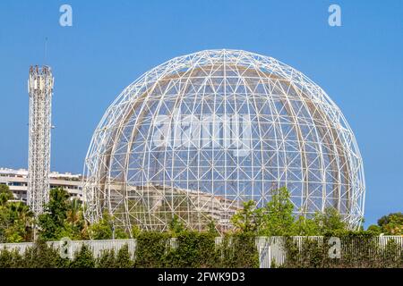 Valencia, Spanien, 26. Juli 2016. L'Oceanografic, Spanien, Valencia, Stadt der Künste und Wissenschaften, L'Oceanografic, die Voliere von außerhalb des Parks gesehen Stockfoto