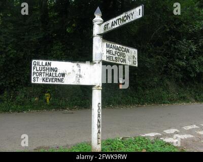 SR. Anthony Gillan Flushing Porthallow St Keverne Manaccan helford Helston South West Coast Path. Halbinsel der Eidechsen. Cornwall. West Country. England. VEREINIGTES KÖNIGREICH Stockfoto