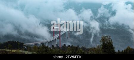 Chongqing Bambus-Flussbrücke über Schönheit Stockfoto