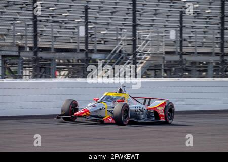 Indianapolis, Indiana, USA. Mai 2021. CONOR DALY (47) aus den Vereinigten Staaten übt beim 105. Lauf der Indianapolis 500 auf dem Indianapolis Motor Speedway in Indianapolis, Indiana, aus. Kredit: Eddie Hurskin Grindstone Medien/ASP/ZUMA Wire/Alamy Live Nachrichten Stockfoto