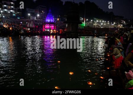 Ganga Aarti in Har KI paudi, Haridwar Stockfoto