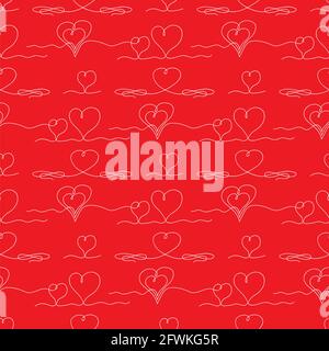 Ein Symbol Für Ein Herz Mit Kontinuierlicher Linienzeichnung. Symbol der Liebe. Elegante Hochzeitskritzeleien. Valentinstagsdruck. Stockfoto