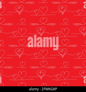 Ein Symbol Für Ein Herz Mit Kontinuierlicher Linienzeichnung. Symbol der Liebe. Elegante Hochzeitskritzeleien. Valentinstagsdruck. Stock Vektor