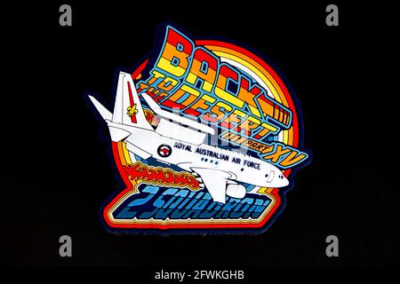 2 Squadron Royal Australian Air Force Back to the Desert Einsatzflugbesatzung Patch, Al Udeid ab 2019 Stockfoto