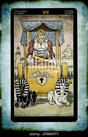 tarot Major Arcana Karte des Chariot Stockfoto