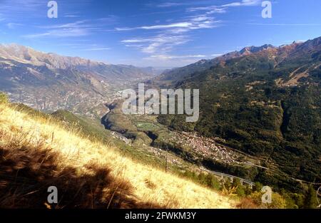 Panorama dai Denti di Chiomonte in Val di Susa, Piemonte, Italia Stockfoto