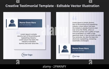 Creative Testimonial Templates - Editierbare Vektorgrafik Stock Vektor