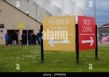 Newcastle, Großbritannien. März 2021. NEWCASTLE UPON TYNE, 22. MAI EINE allgemeine Aufnahme von Kingston Park vor dem BETFRED Championship-Spiel zwischen Newcastle Thunder und Halifax Panthers im Kingston Park, Newcastle am Sonntag, 23. Mai 2021. (Quelle: Chris Lishman) Quelle: MI News & Sport /Alamy Live News Stockfoto