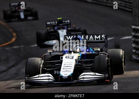 Monte Carlo, Monaco. Mai 2021. George Russell (GBR) Williams Racing FW43B. Großer Preis von Monaco, Sonntag, 23. Mai 2021. Monte Carlo, Monaco. Quelle: James Moy/Alamy Live News Stockfoto