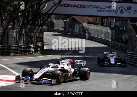 Monte Carlo, Monaco. Mai 2021. Mick Schumacher (GER) Haas VF-21. Großer Preis von Monaco, Sonntag, 23. Mai 2021. Monte Carlo, Monaco. Quelle: James Moy/Alamy Live News Stockfoto