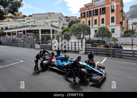 Monaco, Monte Carlo. Mai 2021. Fernando Alonso (ESP) Alpine F1 Team A521 am Start. 23.05.2021. Formel-1-Weltmeisterschaft, Rd 5, Großer Preis Von Monaco, Monte Carlo, Monaco, Wettkampftag. Bildnachweis sollte lauten: XPB/Press Association Images. Quelle: XPB Images Ltd/Alamy Live News Stockfoto