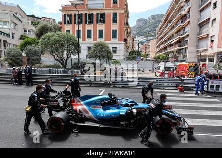 Monaco, Monte Carlo. Mai 2021. Fernando Alonso (ESP) Alpine F1 Team A521 am Start. 23.05.2021. Formel-1-Weltmeisterschaft, Rd 5, Großer Preis Von Monaco, Monte Carlo, Monaco, Wettkampftag. Bildnachweis sollte lauten: XPB/Press Association Images. Quelle: XPB Images Ltd/Alamy Live News Stockfoto