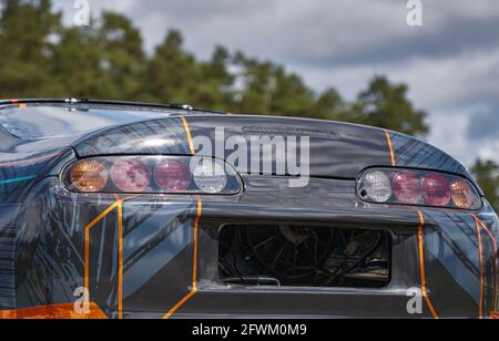 Toyota Supra Drift Car auf den Straßen der Stadt Stockfoto