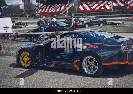 21-05-2021 Riga, Lettland Toyota Supra Drift Car auf den Straßen der Stadt Stockfoto