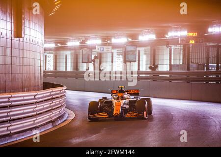 Monaco, Monaco. Mai 2021. 04 NORRIS Lando (gbr), McLaren MCL35M, Aktion während der Formel-1-Weltmeisterschaft 2021, großer Preis von Monaco vom 20. Bis 23. Mai in Monaco - Foto Florent Gooden / DPPI Stockfoto