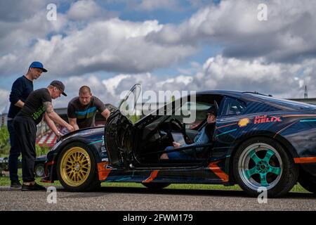 21-05-2021 Riga, Lettland Toyota Supra Drift Car auf den Straßen der Stadt Stockfoto