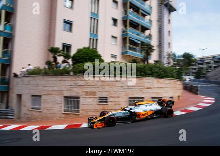 Monaco, Monaco. Mai 2021. 04 NORRIS Lando (gbr), McLaren MCL35M, Aktion während der Formel-1-Weltmeisterschaft 2021, großer Preis von Monaco vom 20. Bis 23. Mai in Monaco - Foto Florent Gooden / DPPI Stockfoto