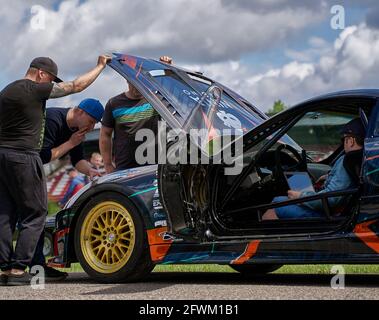 21-05-2021 Riga, Lettland Toyota Supra Drift Car auf den Straßen der Stadt Stockfoto