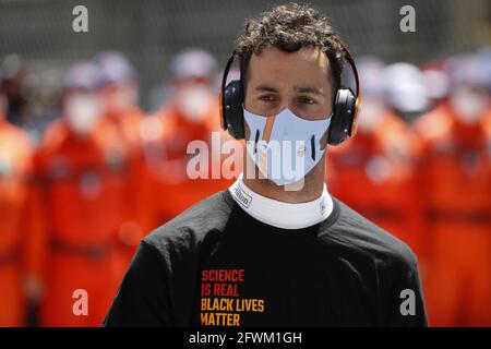 Monte Carlo, Monaco. Mai 2021. Daniel Ricciardo (AUS) McLaren am Start. Großer Preis von Monaco, Sonntag, 23. Mai 2021. Monte Carlo, Monaco. © Copyright: FIA Pool Image for Editorial Use Only Credit: James Moy/Alamy Live News Stockfoto