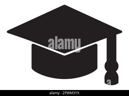 Bildungsmütze auf weißem Hintergrund. Vektorgrafik des Gradierungssymbols. Stock Vektor