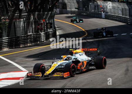 Monaco, Monaco. Mai 2021. 04 NORRIS Lando (gbr), McLaren MCL35M, Aktion während der Formel-1-Weltmeisterschaft 2021, großer Preis von Monaco vom 20. Bis 23. Mai in Monaco - Foto Antonin Vincent / DPPI Stockfoto