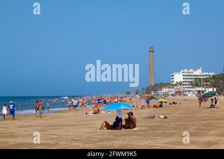 Faro de Mapalomas en Gran Canaria Stockfoto