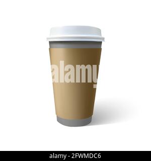 Kaffeetasse-Modell isoliert auf weißem Hintergrund. EPS 10 Stock Vektor