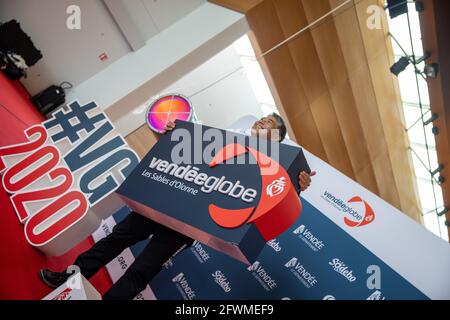 Kojiro Shiraishi (Jap), Porträt während der Preisverleihung der Vendée Globe 2020-2021, 9. Auflage des Solo-Nonstop-Weltjahrennens am 2. Mai 2021 in Les Sables-d'Olonne, Frankreich - Foto Thomas Deregnieaux / DPPI Stockfoto