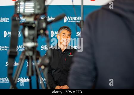 Kojiro Shiraishi (Jap), Porträt während der Preisverleihung der Vendée Globe 2020-2021, 9. Auflage des Solo-Nonstop-Weltjahrennens am 2. Mai 2021 in Les Sables-d'Olonne, Frankreich - Foto Thomas Deregnieaux / DPPI Stockfoto