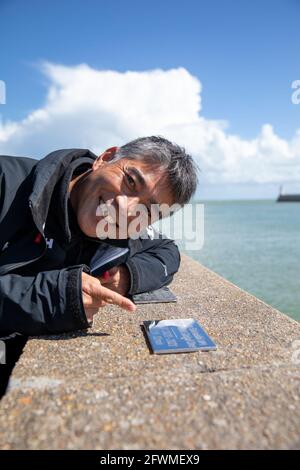 Kojiro Shiraishi (Jap), Porträt während der Preisverleihung der Vendée Globe 2020-2021, 9. Auflage des Solo-Nonstop-Weltjahrennens am 2. Mai 2021 in Les Sables-d'Olonne, Frankreich - Foto Thomas Deregnieaux / DPPI Stockfoto