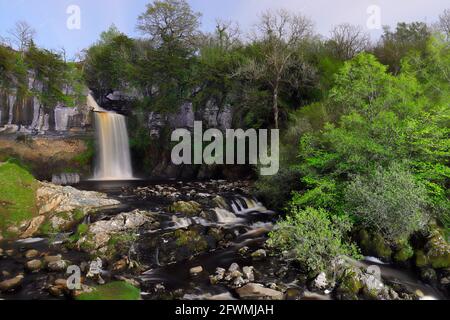 Thornton Force Waterfall in Ingleton im Yorkshire Dales National Park, North Yorkshire, Großbritannien Stockfoto